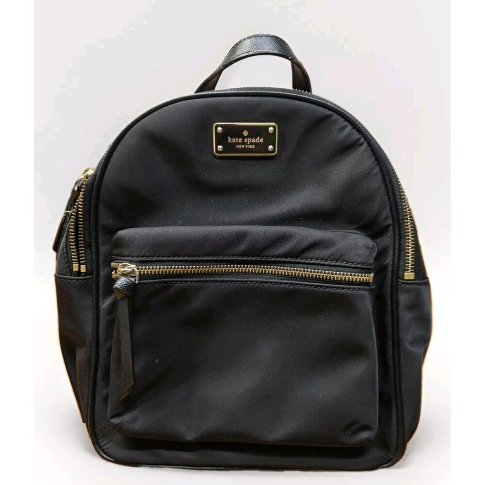 Kate Spade Wilson Road Bradley Black Backpack - Nylon Leather Trim